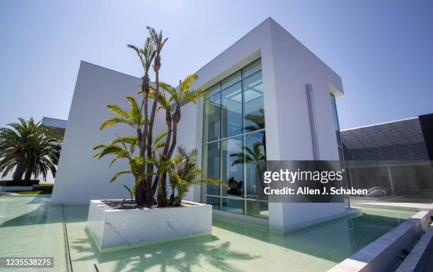 Beverly Hills, CA An exterior view of The One Bel Air, a 105,000-square-foot mansion with a sky deck and putting green, night club, several swimming...