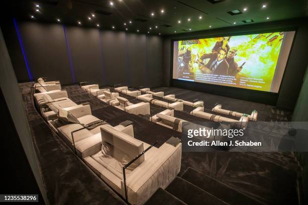 Beverly Hills, CA A view of a 50-seat theater at The One Bel Air, a 105,000-square-foot mansion by Nile Niami of Skyline Development and designed by...