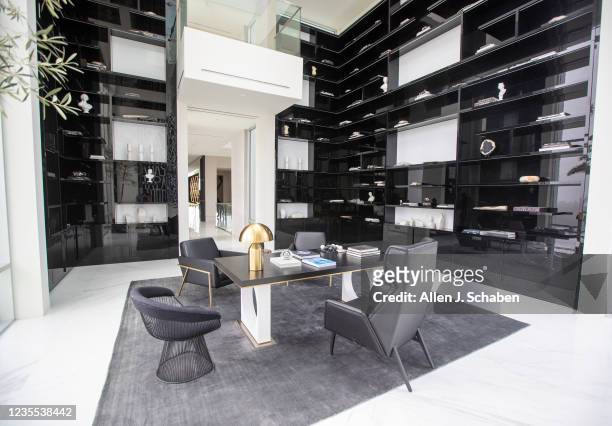 Beverly Hills, CA A view of the library with balcony at "The One Bel Air", a 105,000-square-foot mansion by Nile Niami of Skyline Development and...