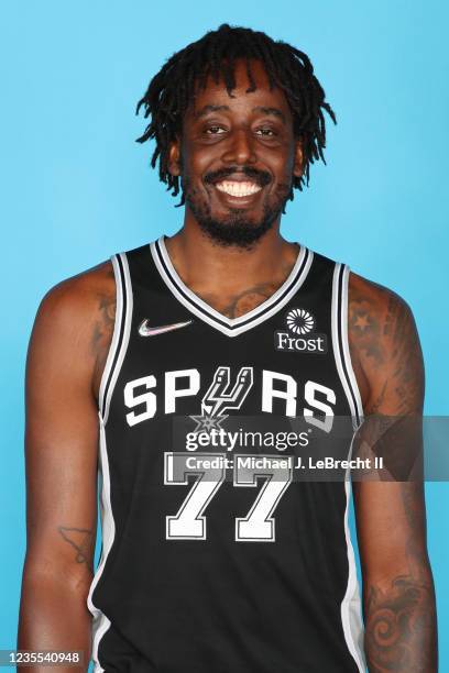 Al-Farouq Aminu of the San Antonio Spurs poses for a head shot at NBA Media Day on September 27, 2021 at AT&T Center in San Antonio, Texas. NOTE TO...