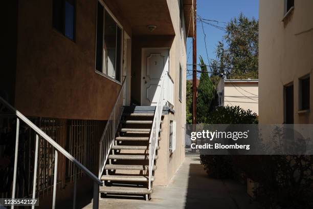 Dingbat apartment building in Beverly Hills, California, U.S., on Friday, Aug. 20, 2021. From the San Fernando Valley to Culver City to La Cienega...