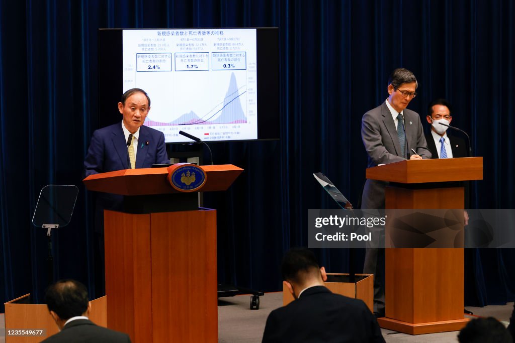 Japan's Prime Minister Suga Yoshihide Attends Press Conference