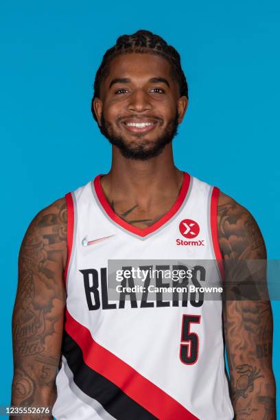 Marquese Chriss of the Portland Trail Blazers poses for a head shot during NBA media day on September 27, 2021 at the MODA Center in Portland,...