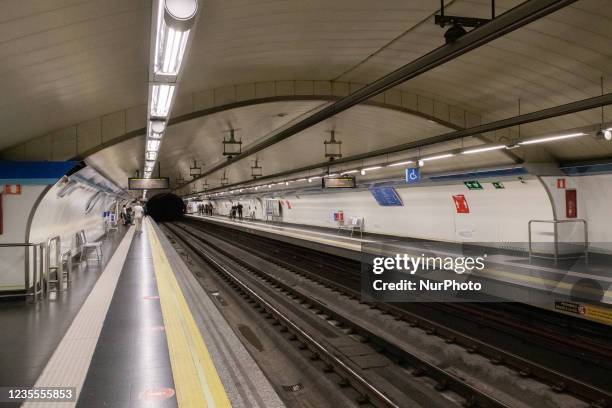 Pacifico subway station of Metro of Madrid. On September 26, 2021 in Madrid, Spain.