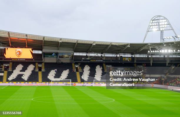 General view of MKM Stadium, home of Hull City during the Sky Bet Championship match between Hull City and Blackpool at KCOM Stadium on September 28,...