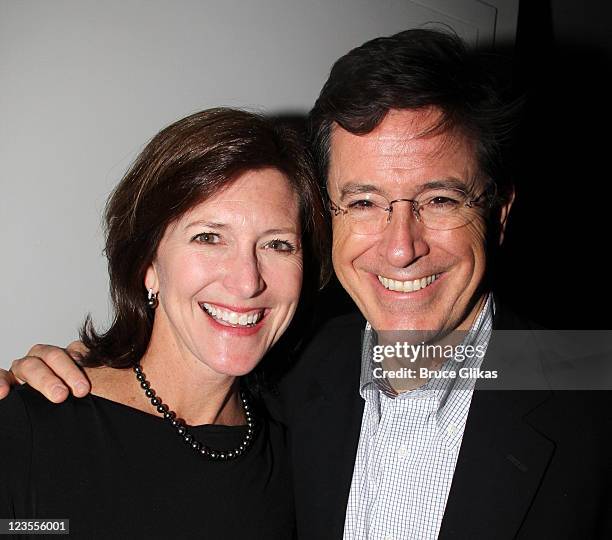 Stephen Colbert and his wife Evelyn McGee-Colbert attend the New York Philharmonic Celebration for Stephen Sondheim's All-Star "Company" at Graffit...