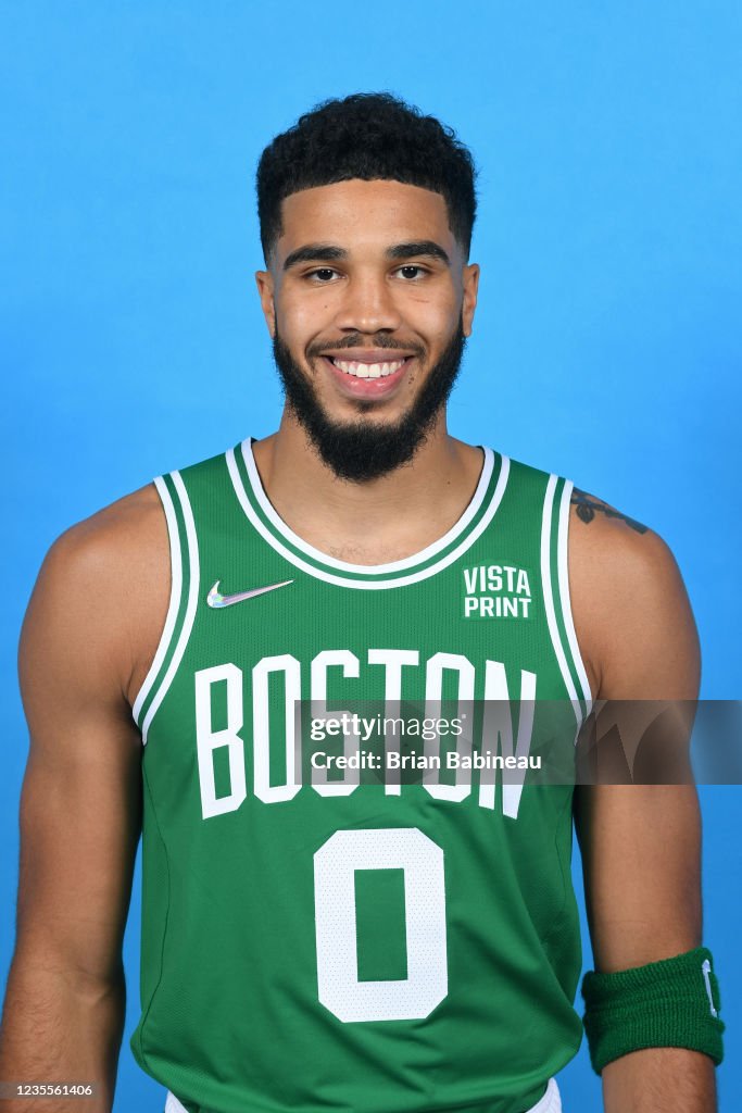 Jayson Jayson Tatum of the Boston Celtics poses for a head shot during NBA ...