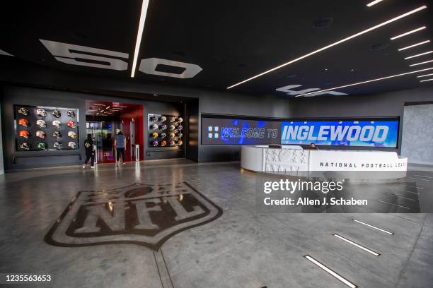 Inglewood, CA A view of the reception lobby at the new offices of National Football League offices in National Football League offices in Inglewood...