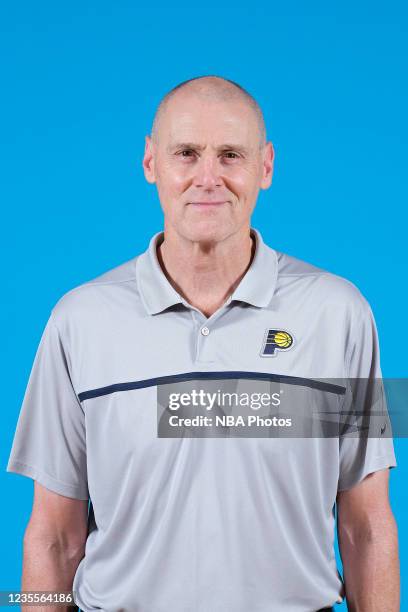 Rick Carlisle of the Indiana Pacers poses for a head shot during NBA media day on September 27, 2021 at Gainbridge Fieldhouse in Indianapolis,...