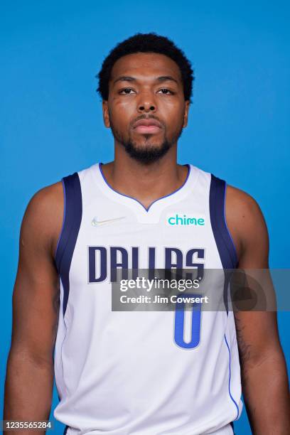 Sterling Brown of the Dallas Mavericks poses for a head shot during NBA media Day on September 28, 2021 at American Airlines Center in Dallas, Texas....