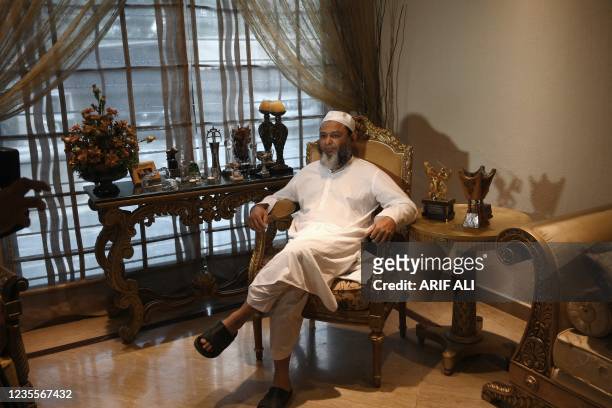 In this picture taken on September 24 former Pakistani cricketer Mushtaq Ahmed speaks during an interview with AFP in Lahore. - Ahmed believes that...