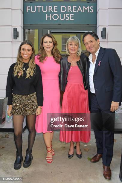 Amy Leslie, Elizabeth Hurley, Global Ambassador for The Estée Lauder Companies Breast Cancer Campaign,, Sue Fox, President of The Estee Lauder...