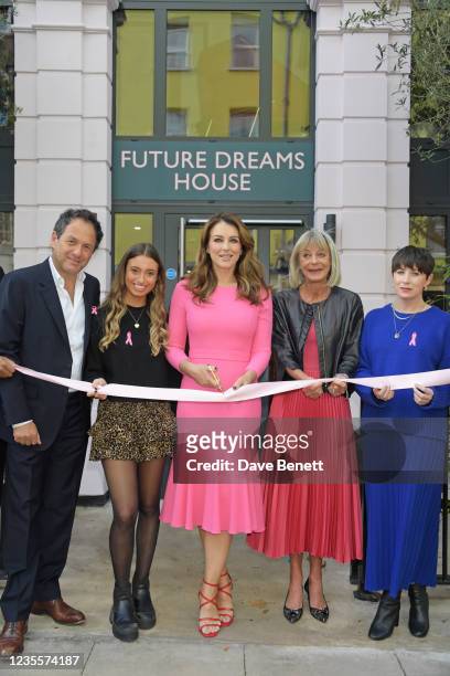 Founder and Chairman of Future Dreams Spencer Leslie, Amy Leslie, Elizabeth Hurley, Global Ambassador for The Estée Lauder Companies Breast Cancer...