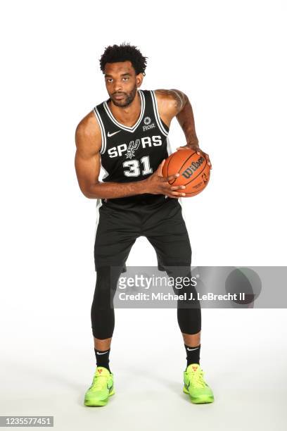 Keita Bates-Diop of the San Antonio Spurs poses for a portrait during NBA Media Day on September 27, 2021 at AT&T Center in San Antonio, Texas. NOTE...