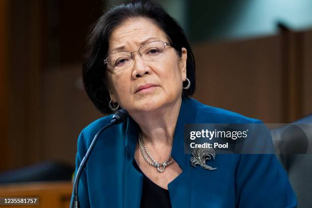 Sen. Mazie Hirono, attends a Senate Judiciary Committee hearing to examine Texas's abortion law on Capitol Hill on September 29, 2021 in Washington,...