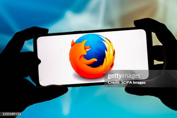 In this photo illustration, a Mozilla Firefox logo seen displayed on a smartphone.