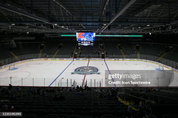 The Abbotsford Sports and Entertainment Center hosts the Vancouver Canucks and Calgary Flames during their NHL preseason game at the Abbotsford...