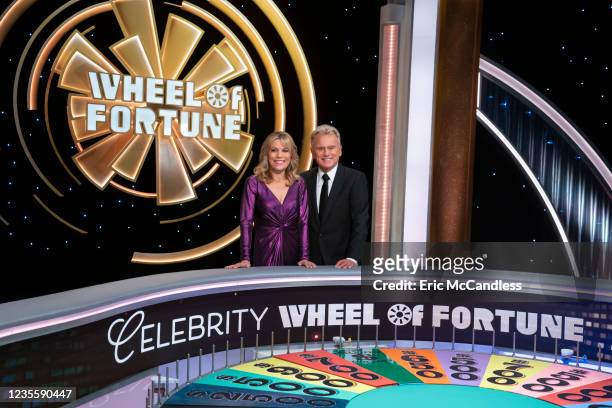 ABCs "Celebrity Wheel of Fortune" stars Vanna White and Pat Sajak.