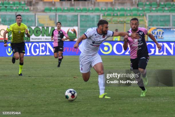 Gregorio Luperini during the Serie C match between Palermo FC and Bari, at  the Renzo Barbera stadium in Palermo. The Palermo players played with the  commemorative shirt of centenary of Club. Italy