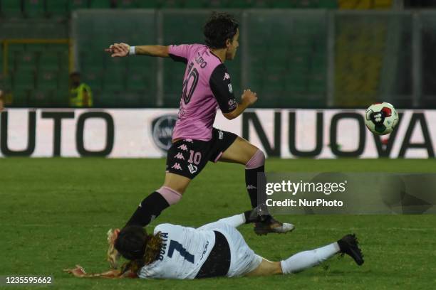 Gregorio Luperini during the Serie C match between Palermo FC and Bari, at  the Renzo Barbera stadium in Palermo. The Palermo players played with the  commemorative shirt of centenary of Club. Italy