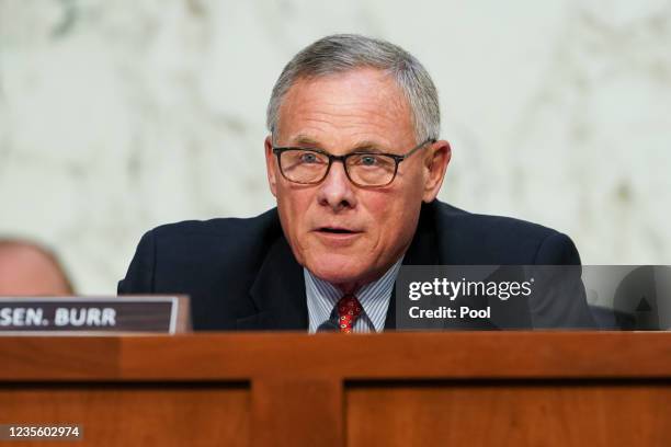 Sen. Richard Burr gives an opening statement during a Senate Health, Education, Labor, and Pensions Committee hearing to discuss reopening schools...