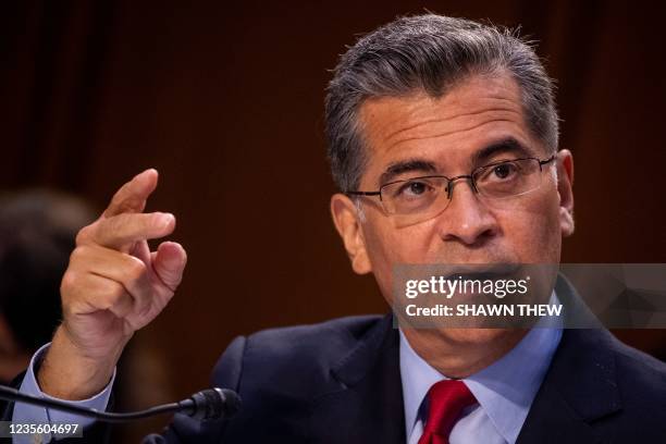 Health and Human Services Secretary Xavier Becerra testifies before the Senate Health, Education, Labor, and Pensions hearings to examine school...