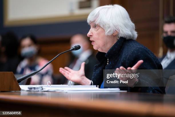 Treasury Secretary Janet Yellen testifies at a House Financial Services Committee hearing on oversight of the Treasury Department and Federal Reserve...