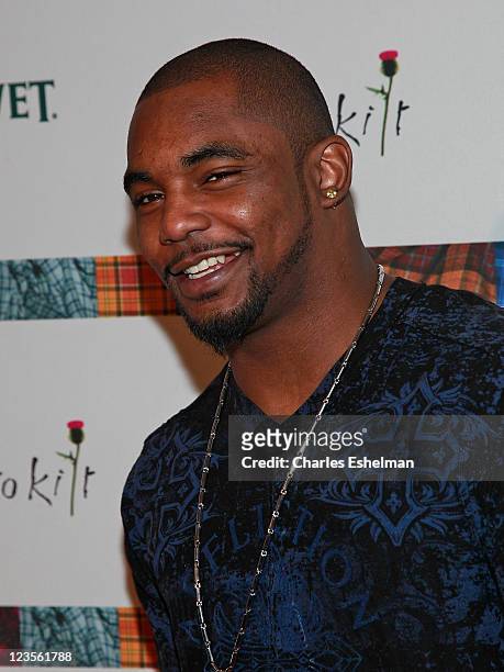 Ahmad Bradshaw of the NY Giants attends the 9th Annual Dressed To Kilt Benefit at Hammerstein Ballroom on April 5, 2011 in New York City.