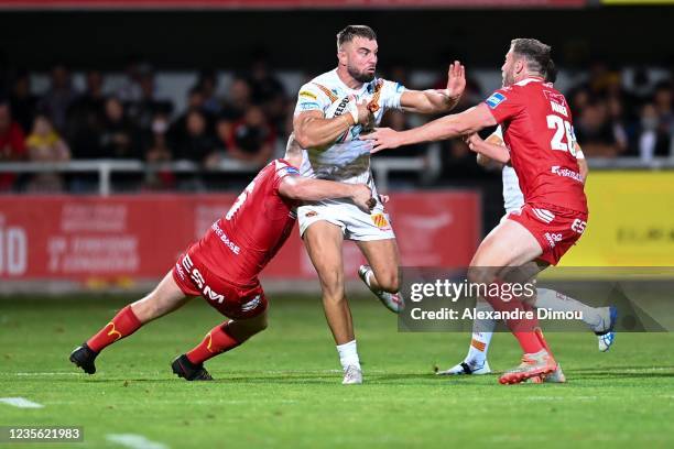 Mike MCMEEKEN of Dragons during the Super League match between Dragons Catalans and Hull KR at Stade Gilbert Brutus on September 30, 2021 in...