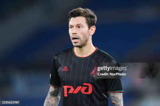 Fedor Smolov of Lokomotiv Moskva looks on during the UEFA Europa League group E match between SS Lazio and Lokomotiv Moskva at Stadio Olimpico, Rome,...