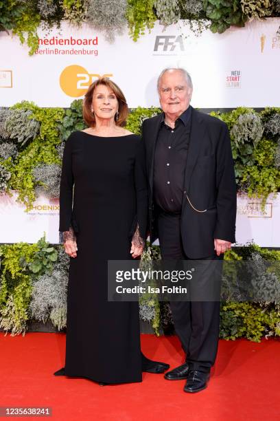 Austrian actress Senta Berger and her husband Michael Verhoeven attend the Lola - German Film Award red carpet at Palais am Funkturm on October 1,...
