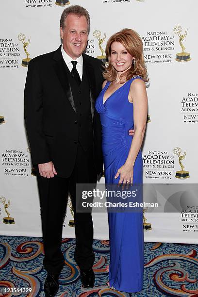 Play-by-play broadcaster of the NY Yankees, Michael Kay and and wife, WPIX-TV news anchor Jodi Applegate attend the 54th Annual New York Emmy Awards...