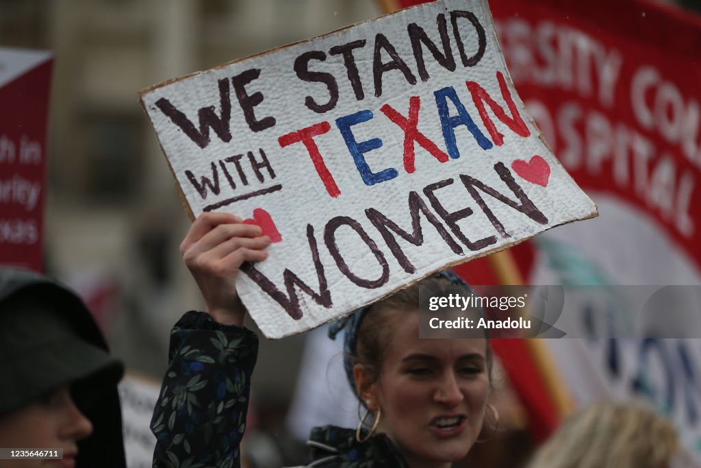 Protest in London against abortion ban in Texas