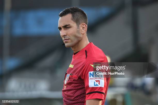 The referee of the match Andrea Colombo during the Italian Football Championship League BKT AC Pisa vs Reggina 1914 on October 02, 2021 at the Arena...