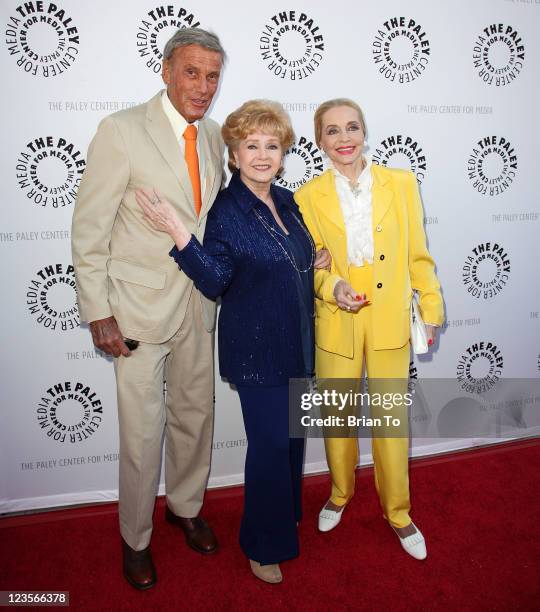 Richard Anderson, Debbie Reynolds, and Anne Jeffreys attend Paley Center & TCM present Debbie Reynolds' Hollywood memorabilia exhibit reception at...