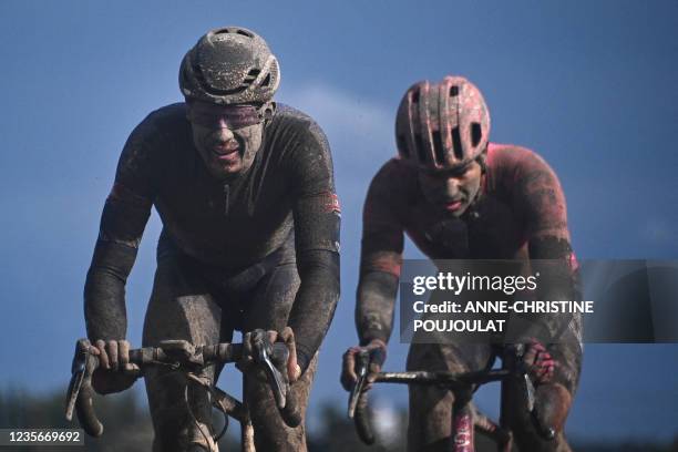 Alpecin - Fenix Jonas Rickaert from Belgium competes during the 118th edition of the Paris-Roubaix one-day classic cycling race, between Compiegne...