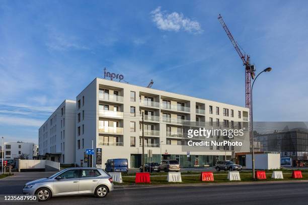 New new housing estate construction site is seen in Gdansk, Poland on 3 October 2021 Rapid rise in house prices continue to grow at one of the...