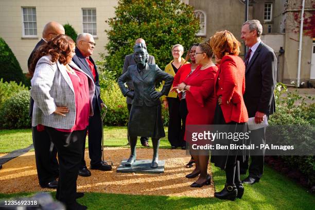 The family of Henrietta Lacks at the unveiling of a statue on the 70th anniversary of her death at Royal Fort House in Bristol. The statue, created...