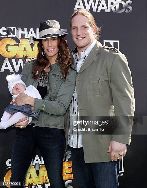 Hawk and family attend 1st annual Cartoon Network Hall of Game Awards at The Barker Hanger on February 21, 2011 in Santa Monica, California.