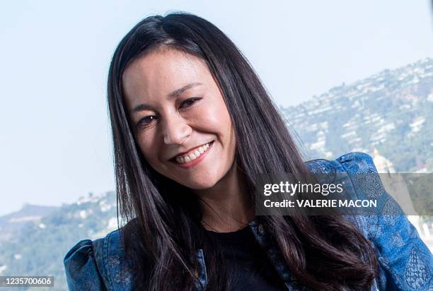 Filmmaker Chai Vasarhelyi poses during the press day for her new documentary "The Rescue", in Beverly Hills, California, September 20, 2021. - After...