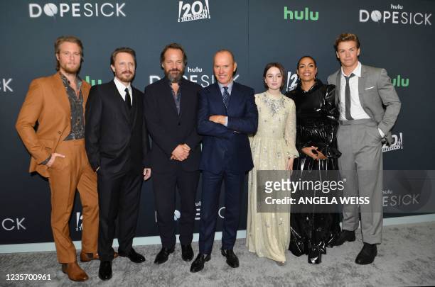 Cast members British actor Will Poulter, US actress Rosario Dawson, US actress Kaitlyn Dever, US actor Michael Keaton, US actor Peter Sarsgaard, US...