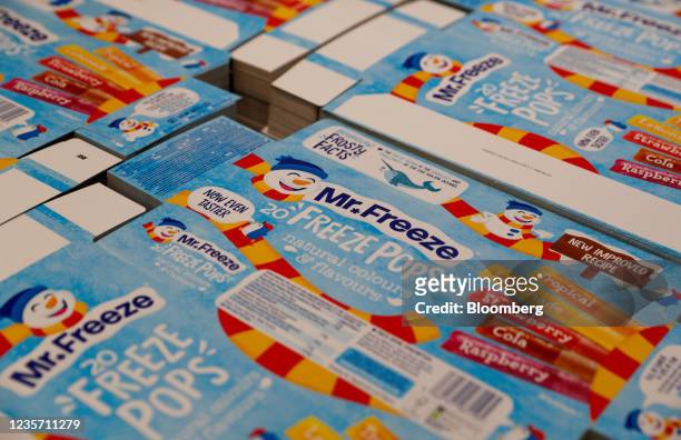 Freeze Pop packaging at the Refresco soft-drink bottling factory in Kegworth, U.K., on Tuesday, Oct. 5, 2021. PAI Partners is considering options for...