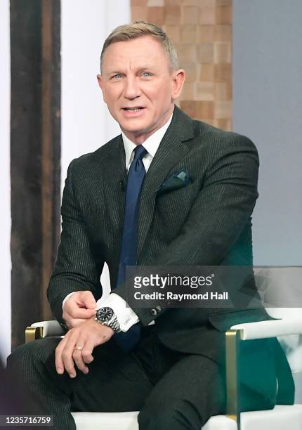 Actor Daniel Craig is seen on the set of "Good Morning America" on October 5, 2021 in New York City.