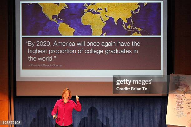 Karen Cator attends Science & Entertainment Exchange Summit at The Paley Center for Media on February 4, 2011 in Beverly Hills, California.