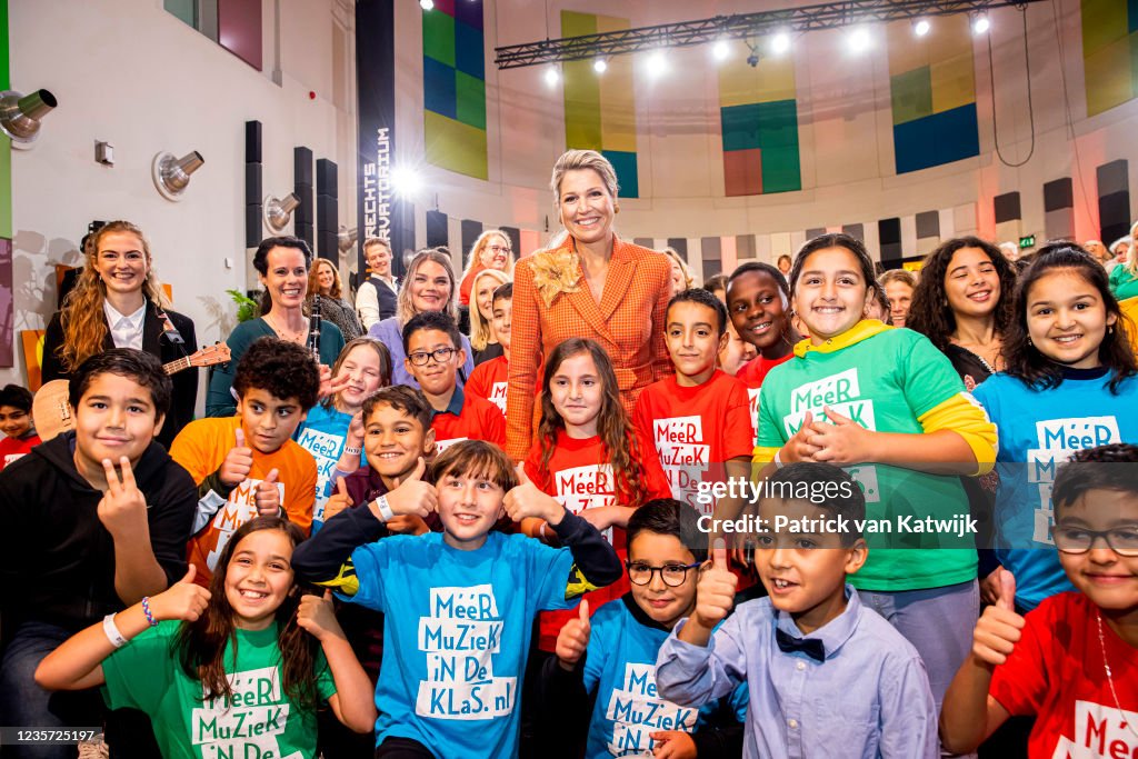 Queen Maxima Of The Netherlands Attends The Anniversary Music Educators Agreements In Utrecht