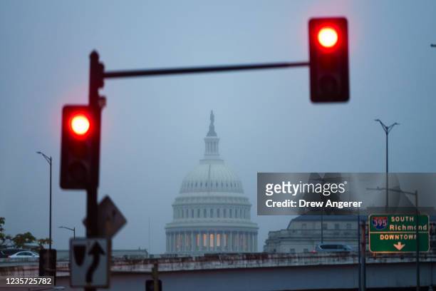 View of the U.S. Capitol on Wednesday morning October 6, 2021 in Washington, DC. Senate Majority Leader Chuck Schumer will try again on Wednesday to...