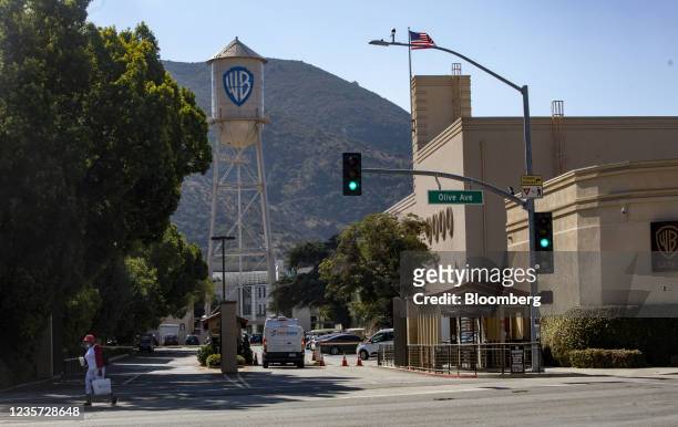 Warner Bros. Studios in Los Angeles, California, U.S., on Tuesday, Oct. 5, 2021. One of Hollywoods most powerful unions has voted to authorize a...