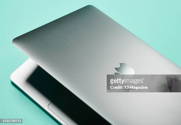 Detail of a 13-inch Apple MacBook Pro laptop computer , taken on January 20, 2021.