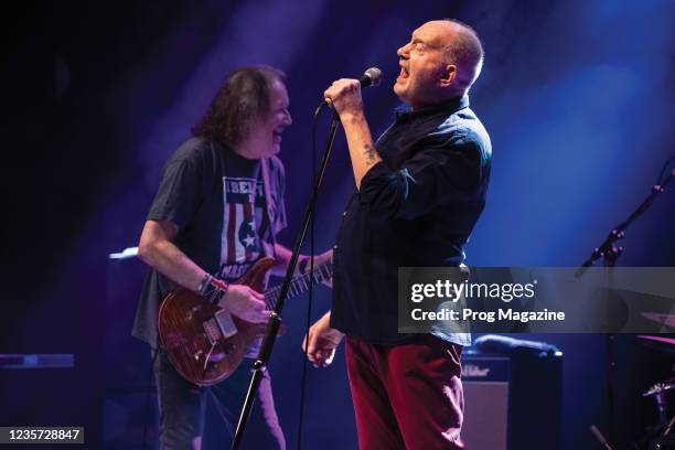 Progressive rock vocalist Roger Chapman and guitarist Geoff Whitehorn performing live on stage at O2 Shepherds Bush Empire in London, England, on...