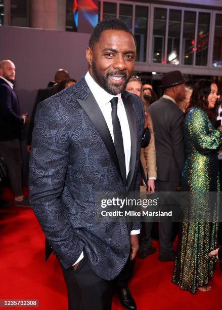 Idris Elba attends "The Harder They Fall" World Premiere during the 65th BFI London Film Festival at The Royal Festival Hall on October 6, 2021 in...